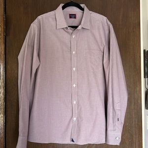 Men’s UNTUCKit Casual Long Sleeve Shirt. Size XL Burgundy & White Checkered.